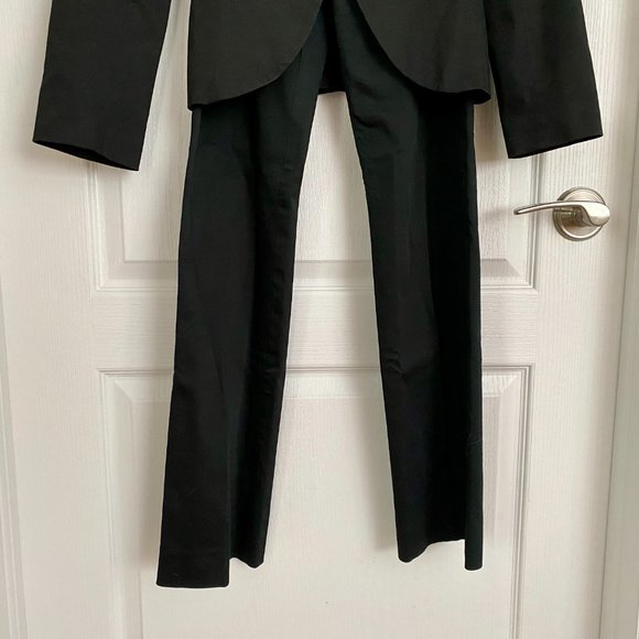 Zara Black Cotton Suit Set - Single Breasted Jacket and Trousers Size Small / 6 - Picture 4 of 13